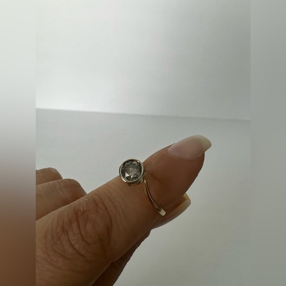 14k & Diamond Solitaire Engagement Ring - Picture 5 of 9